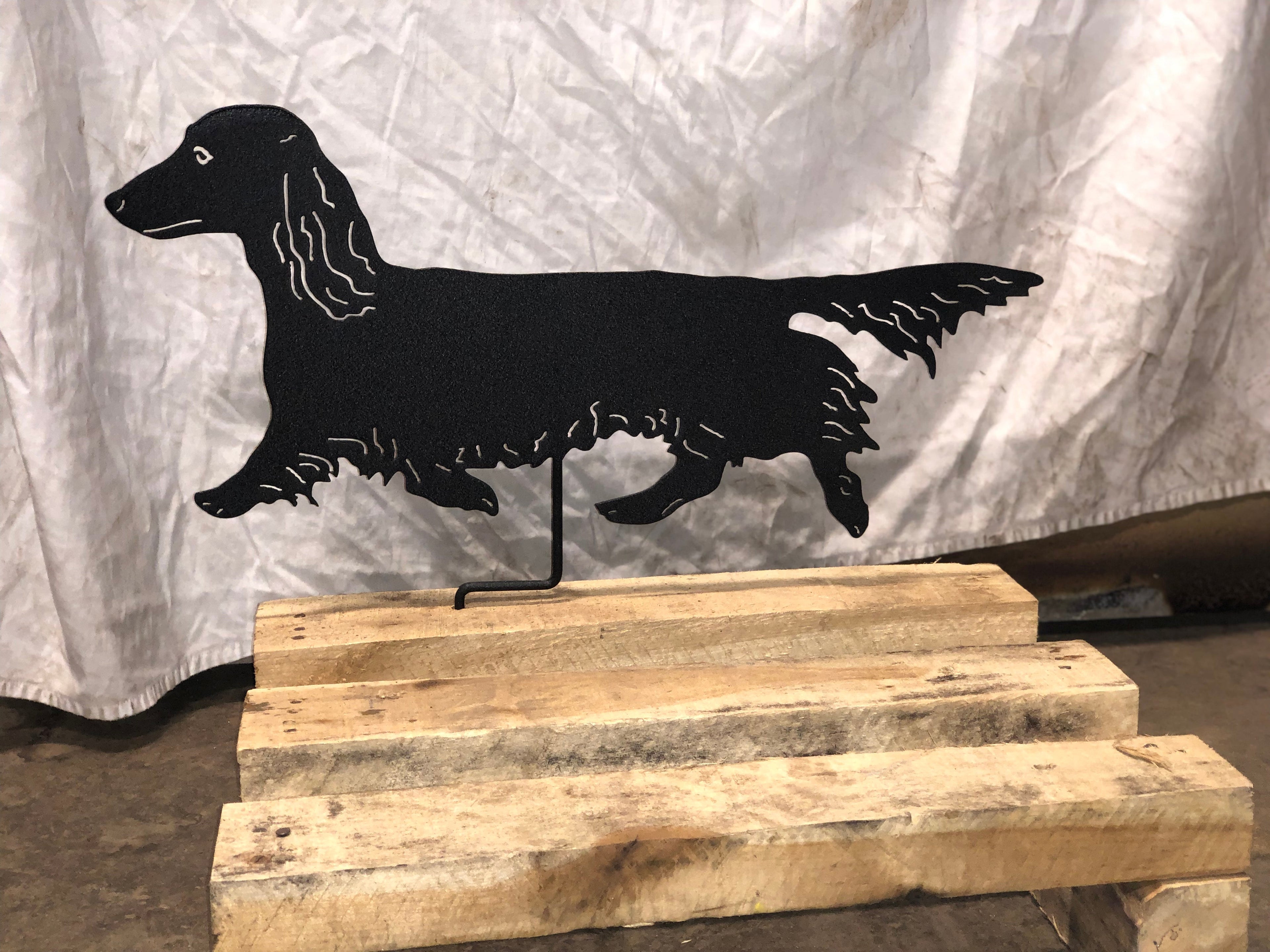 Long Haired Dachshund Statue or Dog Wall Art