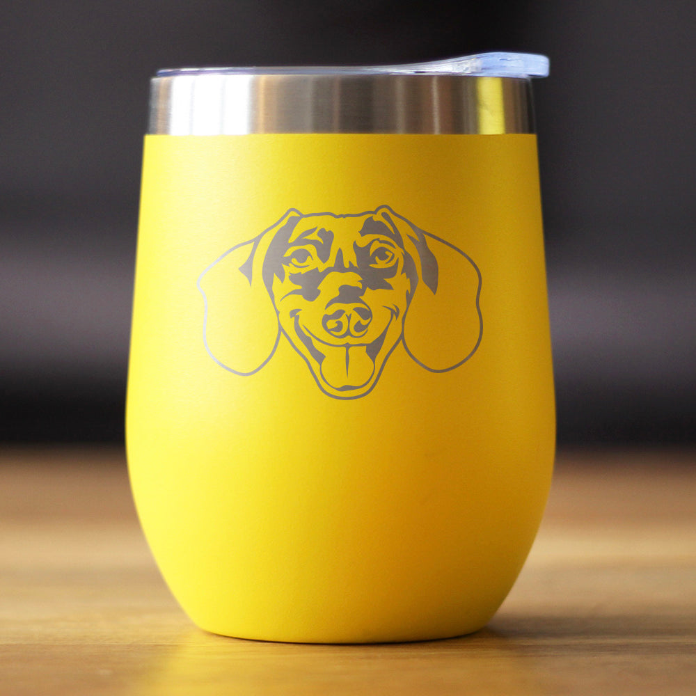 Dachshund Face - Wine Tumbler